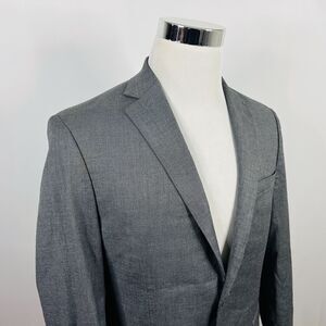 Calvin Klein 40S Sport Coat Gray Polyester Blend Two Button Lined Double Vented